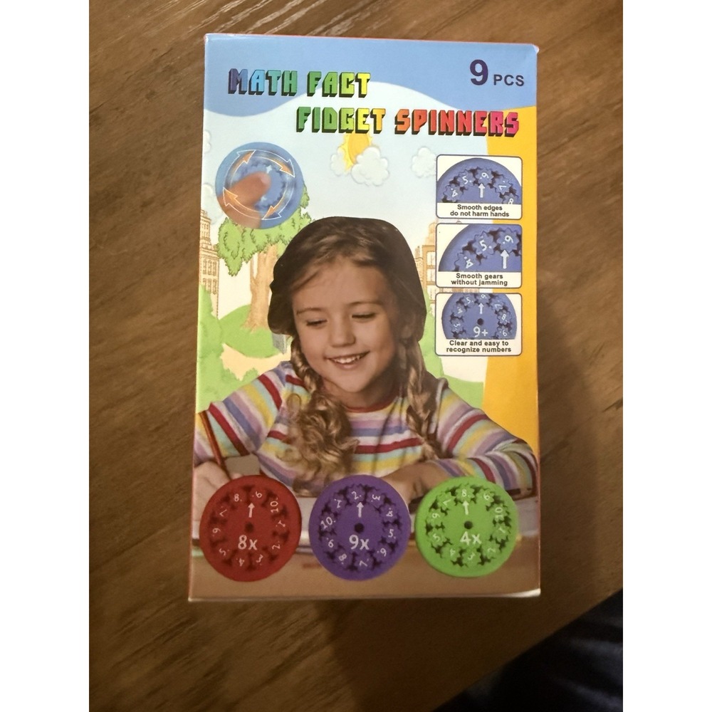 9pcs Math Facts Fidget Spinners Multiplication Game Educational Toy